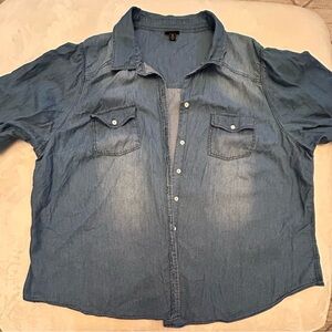 Denim Button-Up Shirt - Blue